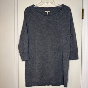 Joie XS Gray Wool Cashmere Blend Sweater Dress Boat Neck 3/4 Sleeve